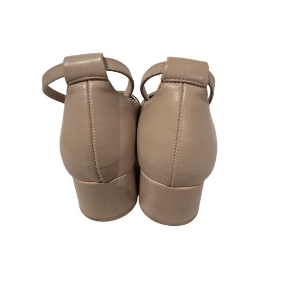 Torrid Block Heel Ankle Strap Pumps Black Cap Toe Beige Shoes size 8WW - Picture 5 of 6